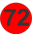 Number Seventy Two (72) Fluorescent Circle or Square Labels